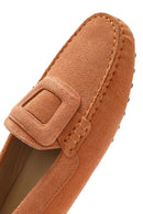 Women's Orange Suede Leather Loafer | Derimod Women's Orange Suede Leather Loafer | Derimod