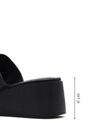 Women's Black Thick Soled Printed Leather Comfort Slippers | Derimod Women's Black Thick Soled Printed Leather Comfort Slippers | Derimod