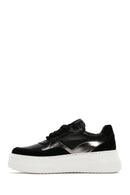 Kadın Siyah Deri Kalın Tabanlı Sneaker | Derimod Kadın Siyah Deri Kalın Tabanlı Sneaker | Derimod