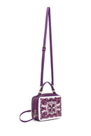 Woman Purple Long-Strap Printed Shoulder Bag | Derimod Woman Purple Long-Strap Printed Shoulder Bag | Derimod