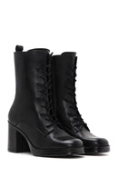 Women's Black Leather Heeled Boots | Derimod Women's Black Leather Heeled Boots | Derimod