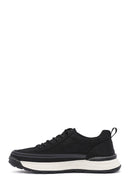 Men's Black Lace-Up Fabric Sneakers | Derimod Men's Black Lace-Up Fabric Sneakers | Derimod