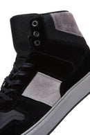 Erkek Siyah Deri Bilekli Sneaker | Derimod Erkek Siyah Deri Bilekli Sneaker | Derimod