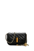 Women's Black Long Strap Quilted Crossbody Bag | Derimod Women's Black Long Strap Quilted Crossbody Bag | Derimod