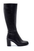 Women's Leather Zippered Heeled Boots | Derimod Women's Leather Zippered Heeled Boots | Derimod