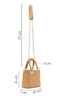 Women's Beige Long Strap Printed Mini Shoulder Bag | Derimod Women's Beige Long Strap Printed Mini Shoulder Bag | Derimod