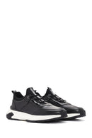 Erkek Siyah Bağcıklı Deri Sneaker | Derimod Erkek Siyah Bağcıklı Deri Sneaker | Derimod