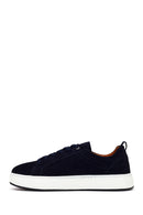Erkek Lacivert Bağcıklı Süet Deri Sneaker | Derimod Erkek Lacivert Bağcıklı Süet Deri Sneaker | Derimod