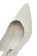 Women's Beige Slingback Thick Low Heel Leather Shoes | Derimod Women's Beige Slingback Thick Low Heel Leather Shoes | Derimod