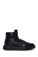 Erkek Siyah Deri Bilekli Sneaker | Derimod Erkek Siyah Deri Bilekli Sneaker | Derimod