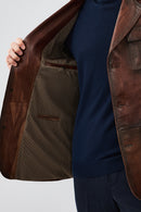 Kevin Men's Brown Blazer Leather Jacket | Derimod Kevin Men's Brown Blazer Leather Jacket | Derimod