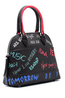 Women's Text Patterned Shoulder Bag | Derimod Women's Text Patterned Shoulder Bag | Derimod
