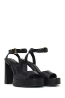 Woman Black Platform Thick High-Heeled Sandals | Derimod Woman Black Platform Thick High-Heeled Sandals | Derimod
