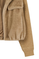 Cortina Women's Beige Short Teddy Coat | Derimod Cortina Women's Beige Short Teddy Coat | Derimod