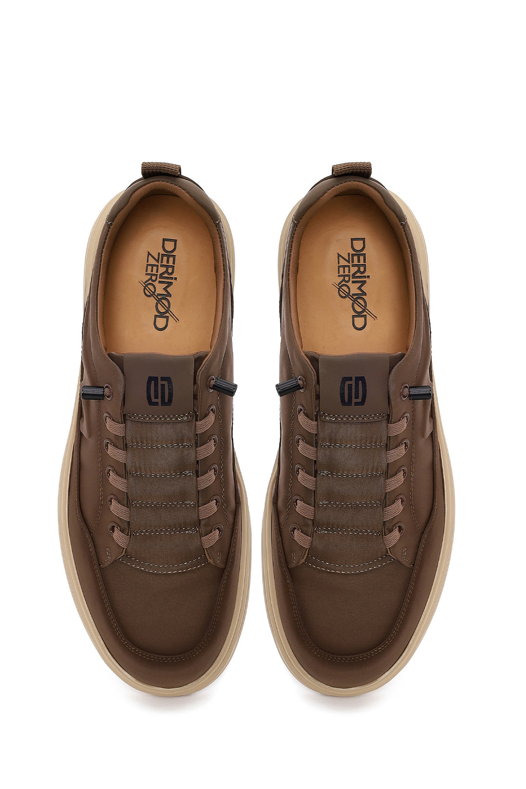 Derimod Zero Erkek Kahverengi Bağcıklı Kalın Tabanlı Kumaş Sneaker