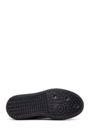 Kadın Siyah Bağcıklı Kalın Tabanlı Deri Sneaker | Derimod Kadın Siyah Bağcıklı Kalın Tabanlı Deri Sneaker | Derimod