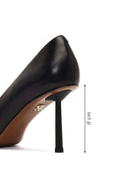 Women's Black Thin Heeled Leather Stiletto | Derimod Women's Black Thin Heeled Leather Stiletto | Derimod