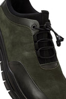 Erkek Yeşil Bağcıklı Nubuk Deri Casual Sneaker | Derimod Erkek Yeşil Bağcıklı Nubuk Deri Casual Sneaker | Derimod