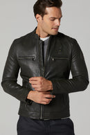 Irving Men's Leather Jacket | Derimod Irving Men's Leather Jacket | Derimod