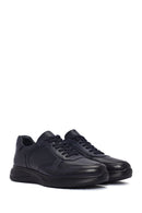 Erkek Lacivert Bağcıklı Deri Casual Sneaker | Derimod Erkek Lacivert Bağcıklı Deri Casual Sneaker | Derimod