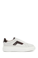 Men's White Lace-up Thick-Sole Leather Sneaker | Derimod Men's White Lace-up Thick-Sole Leather Sneaker | Derimod