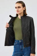 Weekend Women's Brown Vintage Leather Jacket | Derimod Weekend Women's Brown Vintage Leather Jacket | Derimod