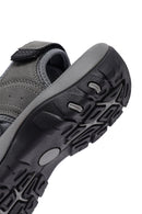 Erkek Gri Deri Outdoor Sandalet | Derimod Erkek Gri Deri Outdoor Sandalet | Derimod