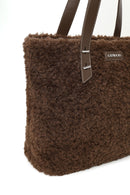 Woman Brown Plush Teddy Shoulder Bag | Derimod Woman Brown Plush Teddy Shoulder Bag | Derimod