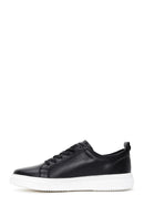 Erkek Siyah Bağcıklı Deri Sneaker | Derimod Erkek Siyah Bağcıklı Deri Sneaker | Derimod