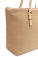 Woman Beige Printed Shoulder Bag | Derimod Woman Beige Printed Shoulder Bag | Derimod
