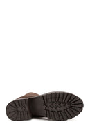 Women's Brown Zippered Suede Leather Boots | Derimod Women's Brown Zippered Suede Leather Boots | Derimod