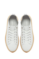 Erkek Beyaz Bağcıklı Deri Sneaker | Derimod Erkek Beyaz Bağcıklı Deri Sneaker | Derimod