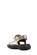 Geox Women's Gold Spherica Ec5w Leather Sandals | Derimod Geox Women's Gold Spherica Ec5w Leather Sandals | Derimod
