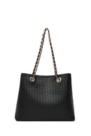 Women's Black Long Strap Printed Shoulder Bag | Derimod Women's Black Long Strap Printed Shoulder Bag | Derimod