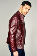 Maxim Men's Leather Jacket | Derimod Maxim Men's Leather Jacket | Derimod