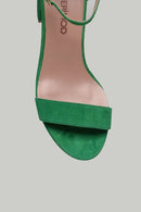 Suede Ankle Strap Women's Leather Heeled Sandals | Derimod Suede Ankle Strap Women's Leather Heeled Sandals | Derimod