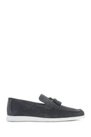 Men's Gray Tassel Suede Leather Casual Loafer | Derimod Men's Gray Tassel Suede Leather Casual Loafer | Derimod