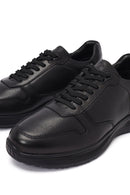 Erkek Siyah Bağcıklı Deri Sneaker | Derimod Erkek Siyah Bağcıklı Deri Sneaker | Derimod