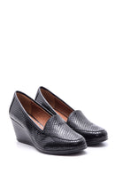 Women's Snakeskin Patterned Wedge Heeled Shoes | Derimod Women's Snakeskin Patterned Wedge Heeled Shoes | Derimod