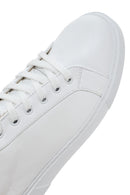 Women's White Lace-Up Leather Sneaker | Derimod Women's White Lace-Up Leather Sneaker | Derimod