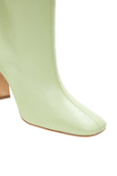 Women's Yellow Leather Heeled Boots | Derimod Women's Yellow Leather Heeled Boots | Derimod