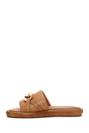Women's Tan Leather Comfort Slippers | Derimod Women's Tan Leather Comfort Slippers | Derimod