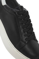 Men's Black Lace-up Thick-Sole Leather Sneaker | Derimod Men's Black Lace-up Thick-Sole Leather Sneaker | Derimod