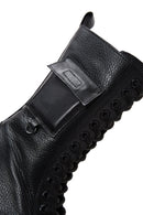 Women's Black Thick Soled Leather Boots | Derimod Women's Black Thick Soled Leather Boots | Derimod