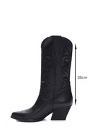 Women's Leather Cowboy Heeled Boots | Derimod Women's Leather Cowboy Heeled Boots | Derimod