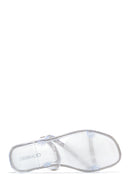 Women's White Jelly Transparent Stone Flat Slippers | Derimod Women's White Jelly Transparent Stone Flat Slippers | Derimod