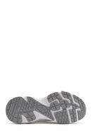 Women's White Lace-Up Thick-Sole Fabric Sneakers | Derimod Women's White Lace-Up Thick-Sole Fabric Sneakers | Derimod
