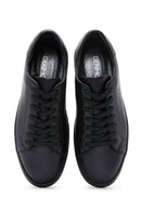 Male Black Lace-Up Leather Sneaker | Derimod Male Black Lace-Up Leather Sneaker | Derimod