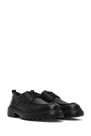 Men's Black Lace-Up Thick-Soled Leather Casual Shoe | Derimod Men's Black Lace-Up Thick-Soled Leather Casual Shoe | Derimod