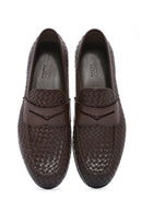 Erkek Kahverengi Örgü Deri Klasik Loafer | Derimod Erkek Kahverengi Örgü Deri Klasik Loafer | Derimod